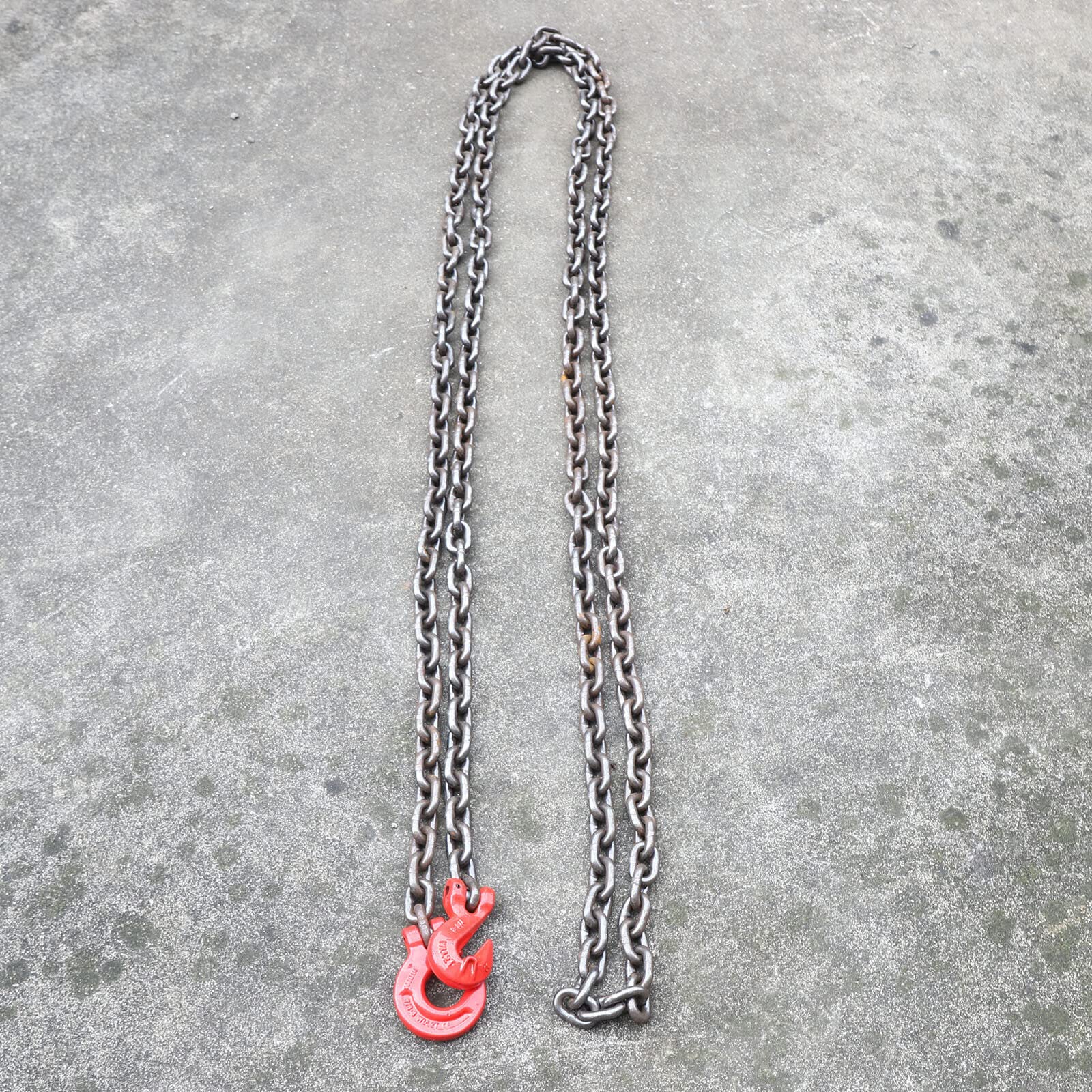 Forstkette Rückekette, 3m/5m Anschlagkette Kettengehänge Krankette Schleppkette Kettenzug Hebe Hebekette 1 Strang 8mm 2T Tragfähigkeit (5M)