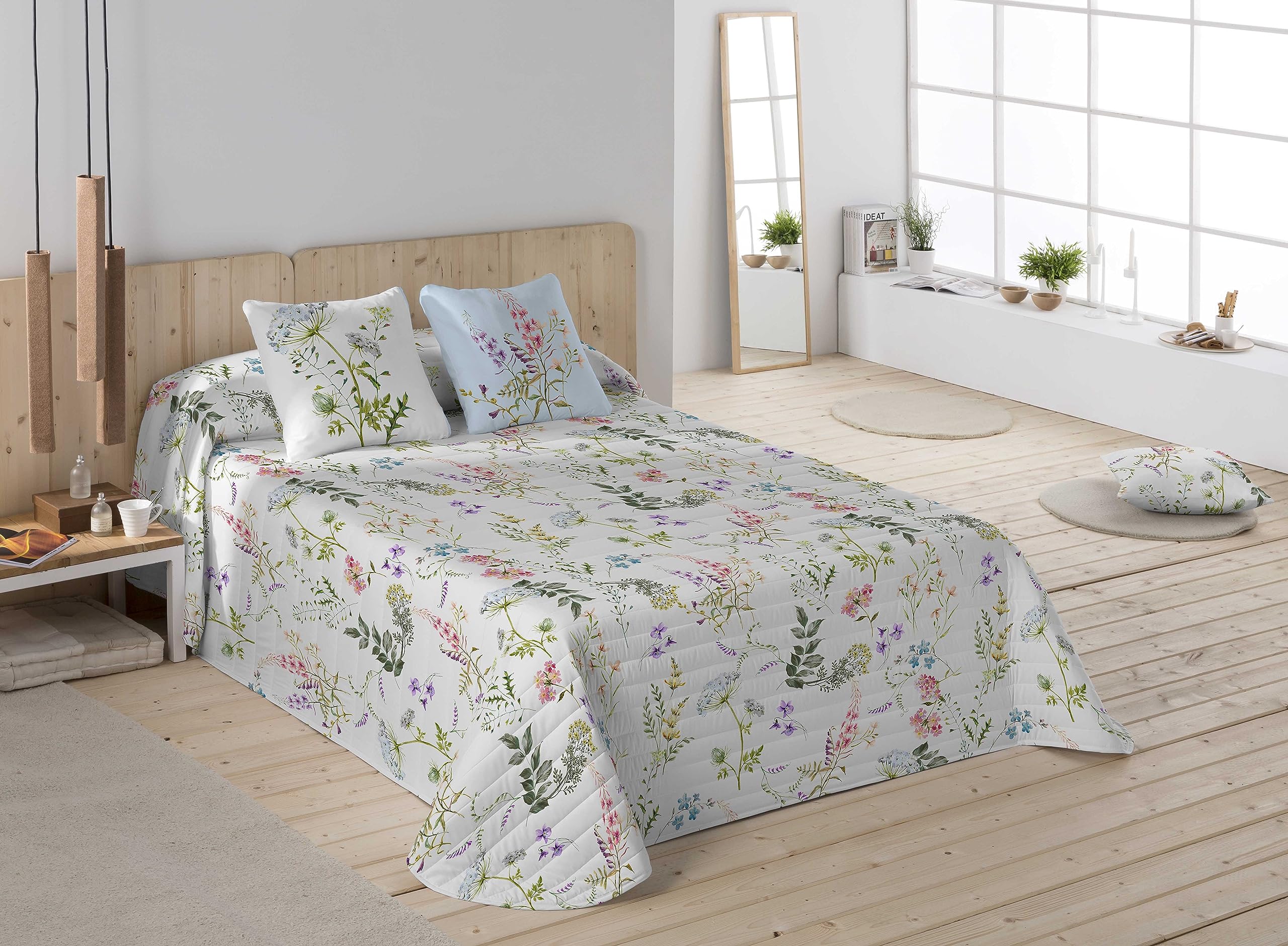 NATURALS Colcha Bouti Cama 135, 100% Algodón, Colcha con un Ligero Relleno, 230x260 cm, Maeva