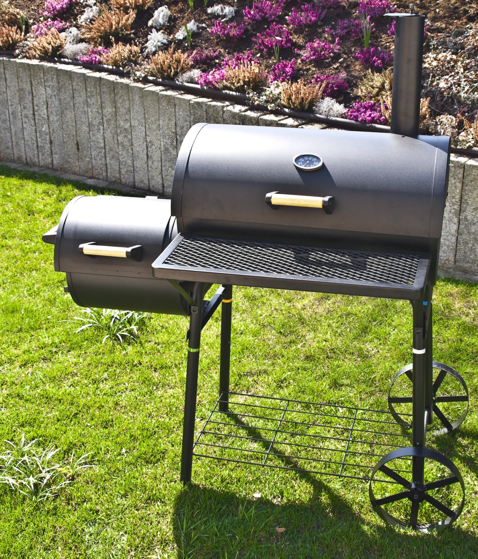 El Fuego Dakota czarny grill węglowy/wędzarnia, 122 x 133 x 66 cm