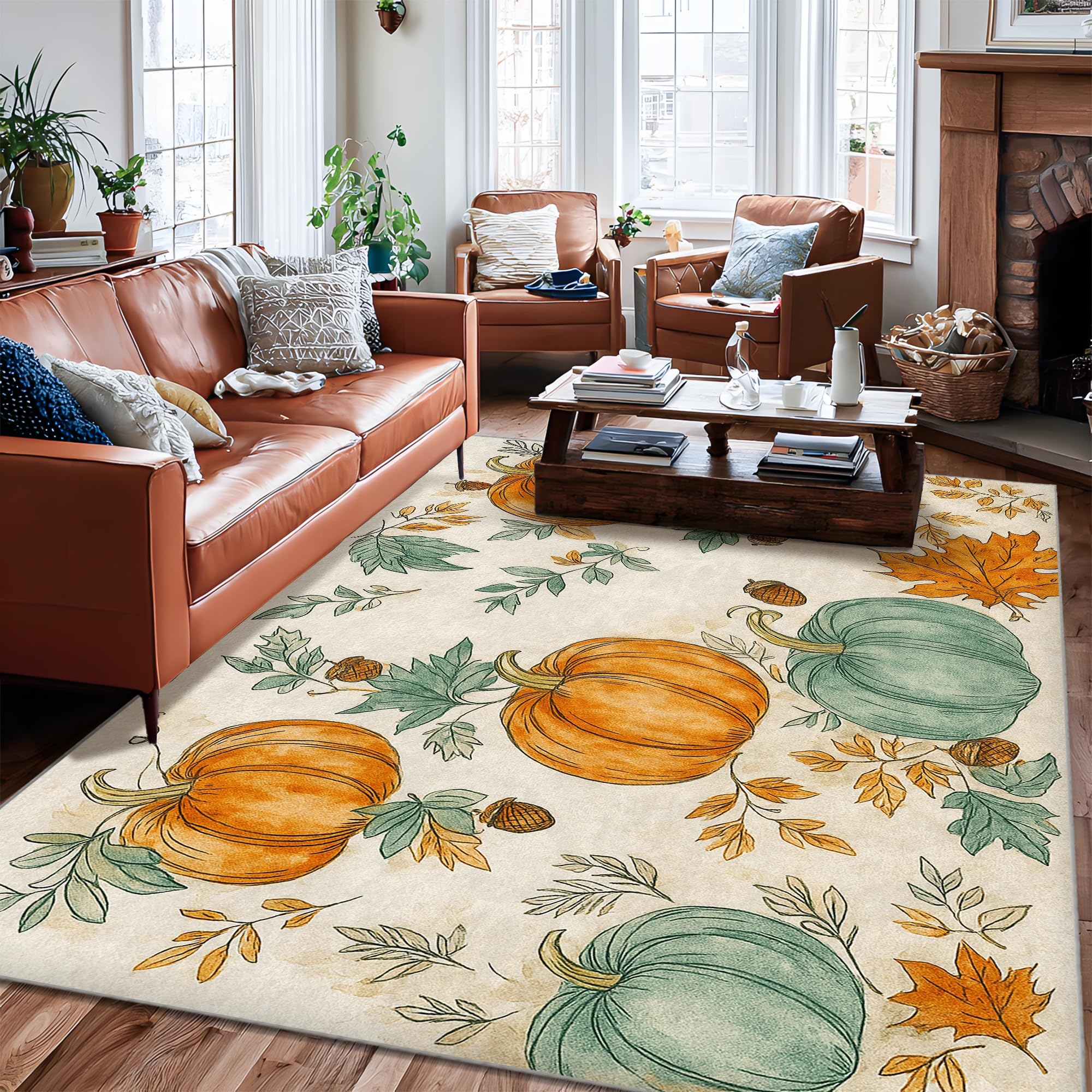 Tapis de citrouille anti-glisse qui ne peluche pas pour simplifier le ménage