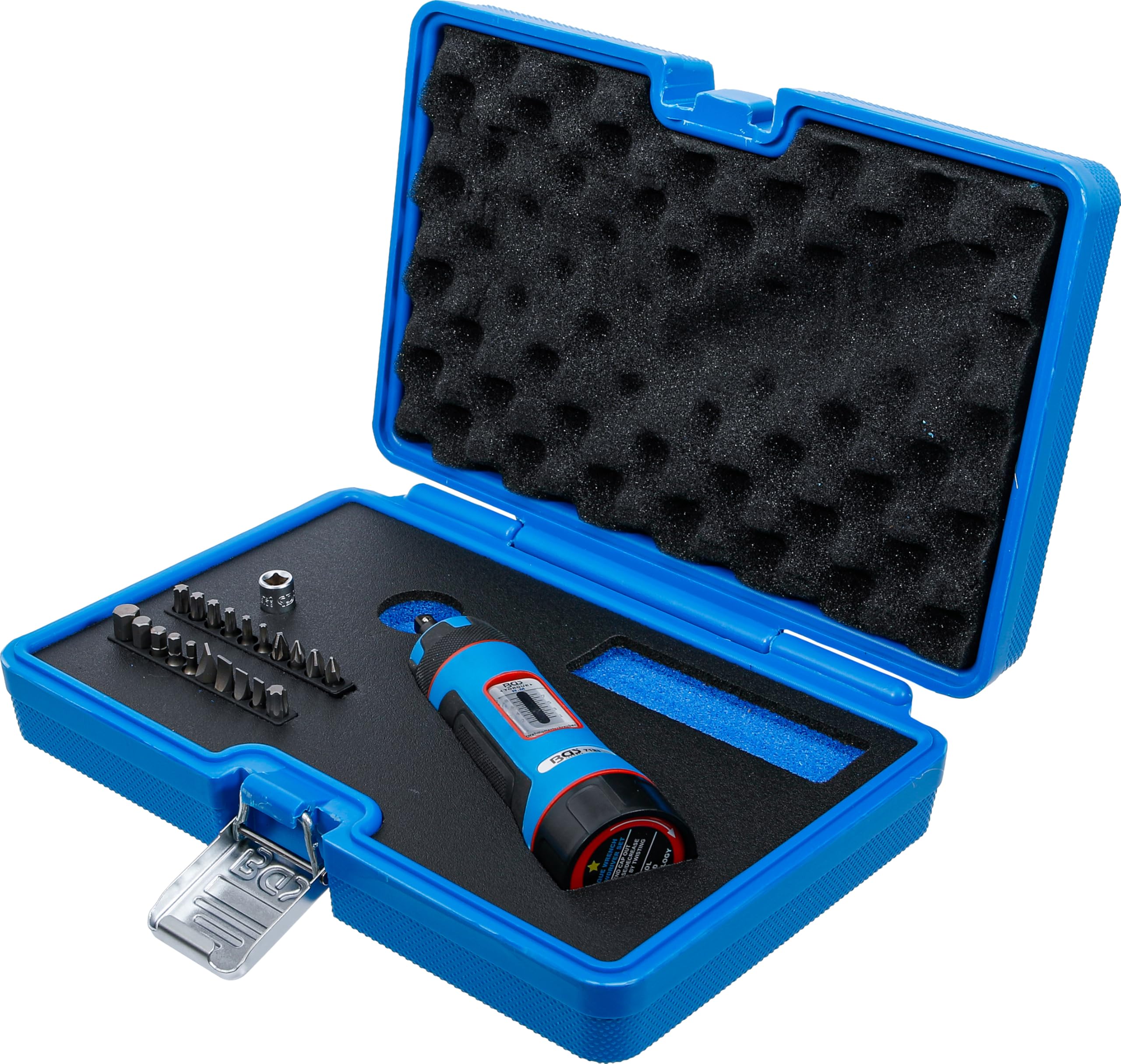 BGS 7123, set di cacciaviti dinamometrici, compatto, con set di punte, attacco quadrato esterno 6,3 mm (1/4"), 1-8 Nm, 22 pezzi
