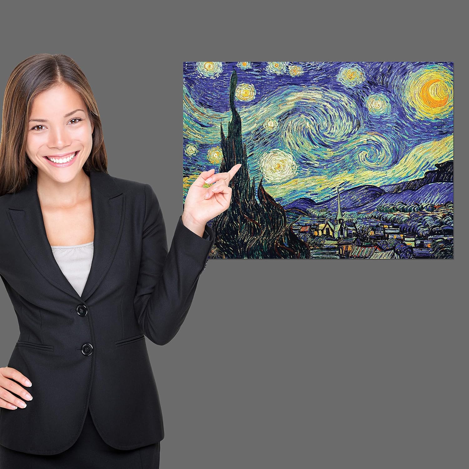 2 Pack - The Starry Night 1889 & Starry Night Over The Rhone by Vincent Van Gogh - Fine Art Poster Prints (Laminated, 18' X 24"): Posters & Prints
