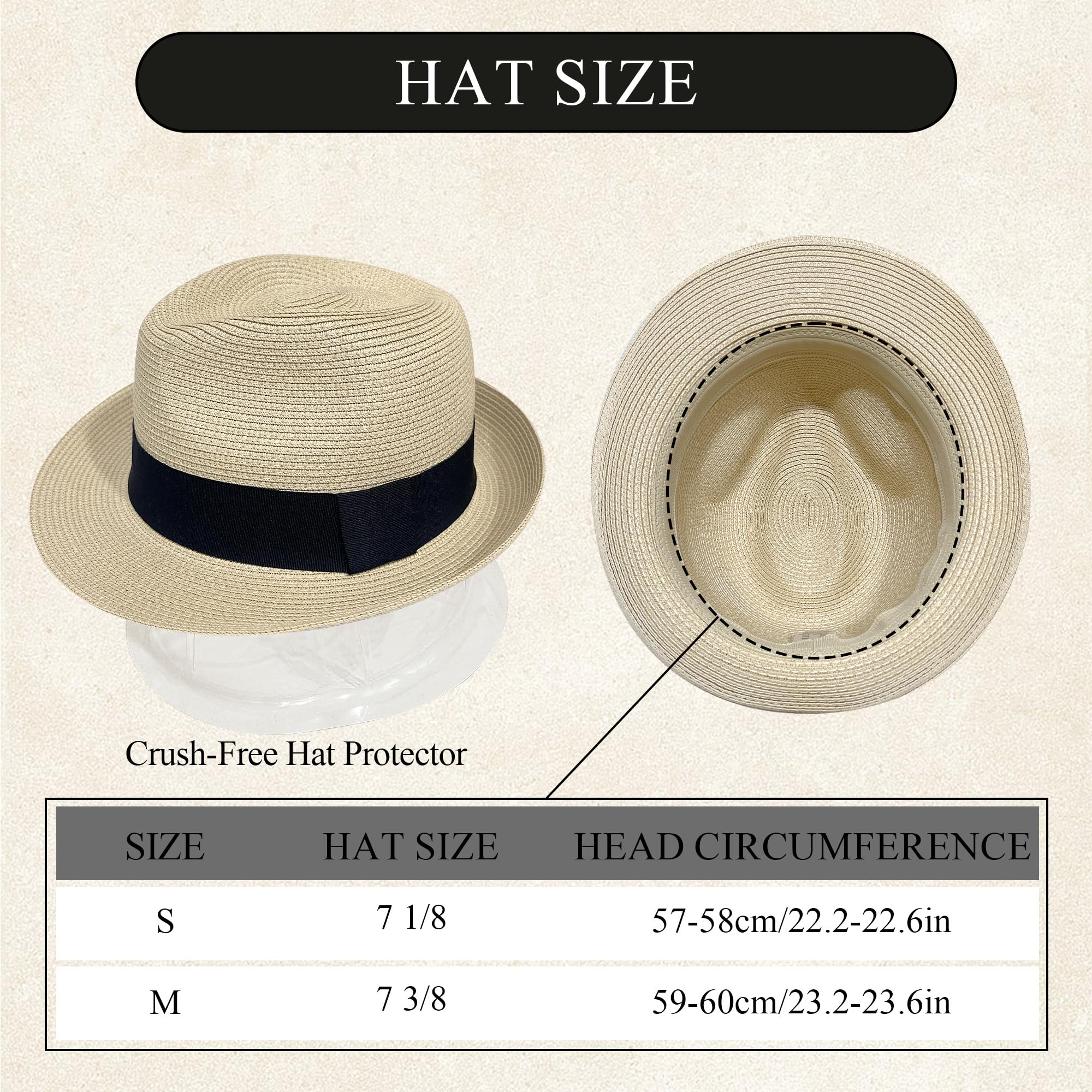 Wildarms Sombrero Fedora de Paja para Mujer, Estilo panamá, Sombrero de Verano con Banda Negra, Ligero y Transpirable