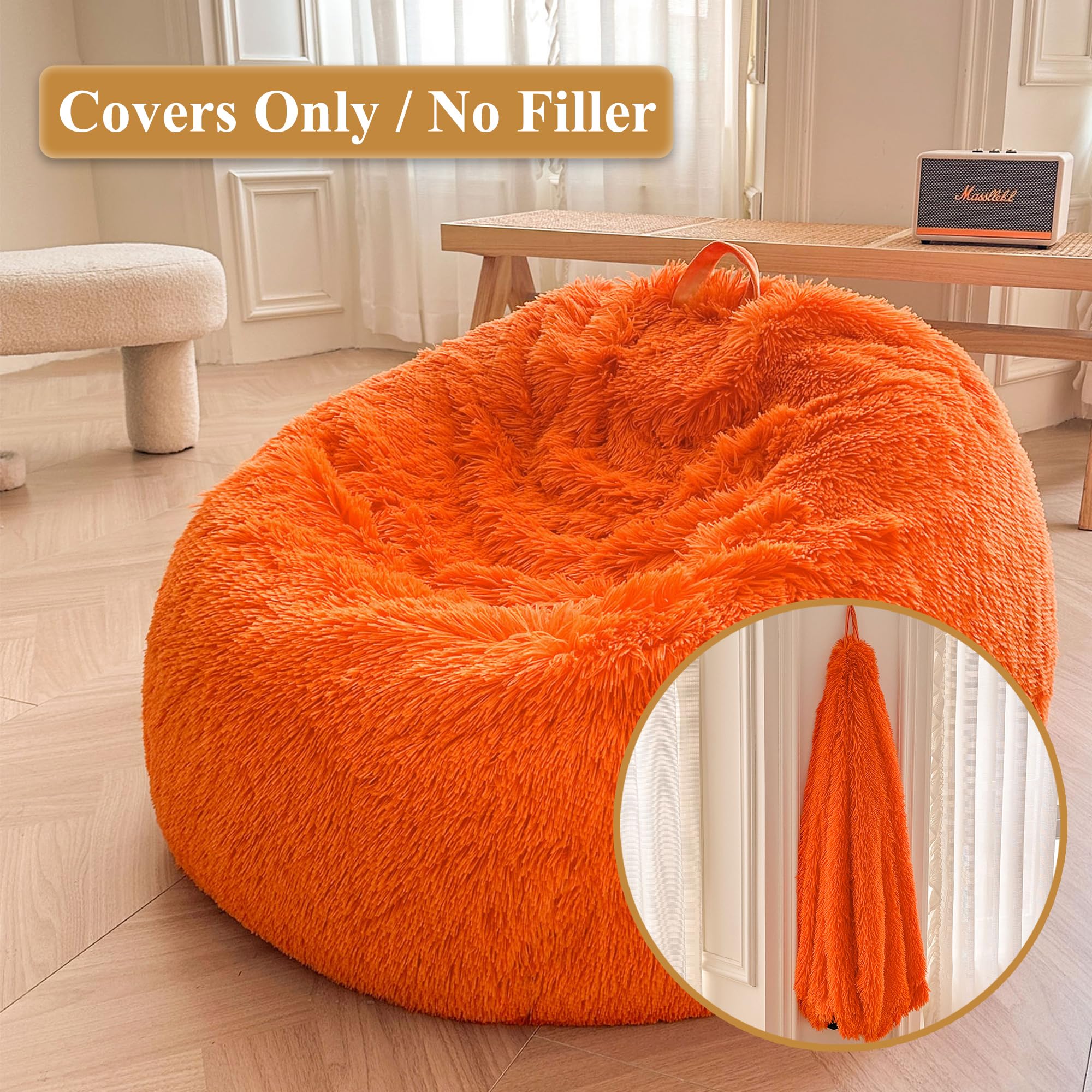 XeGe Faux Fur Comfy Bean Bag Cover(No Filler) - Image 2