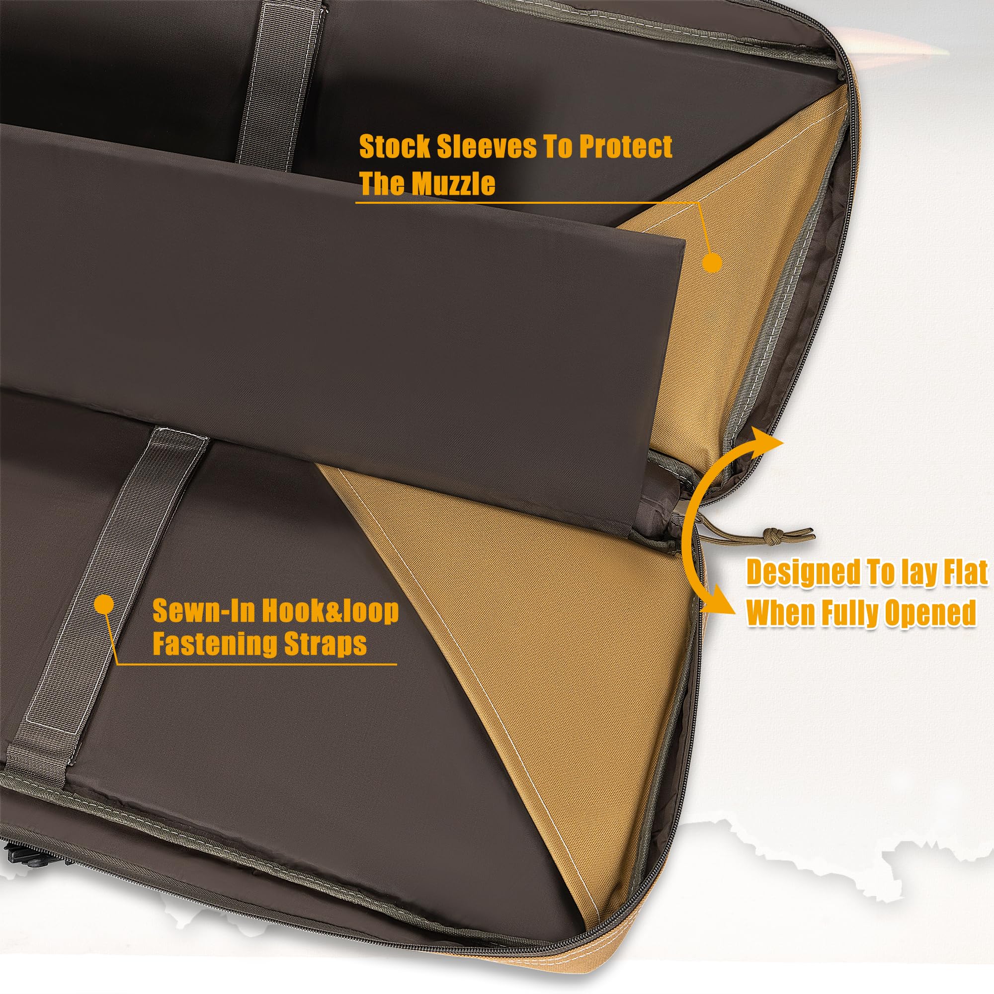 Snapklik.com : 51” Double Rifle Case, Black Long Double Rifle Gun Bag ...