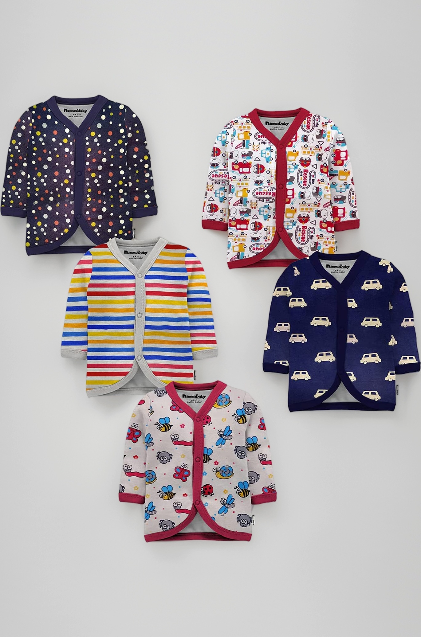 Unisex Baby Boys' & Baby Girls' Regular Fit Soft Hosiery Cotton T-Shirt Front Open Jhabla