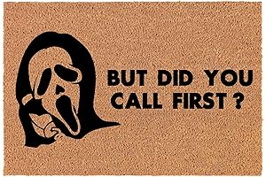 Welcome Doormat Coco Coir Funny Horror Halloween But Did You Call First...