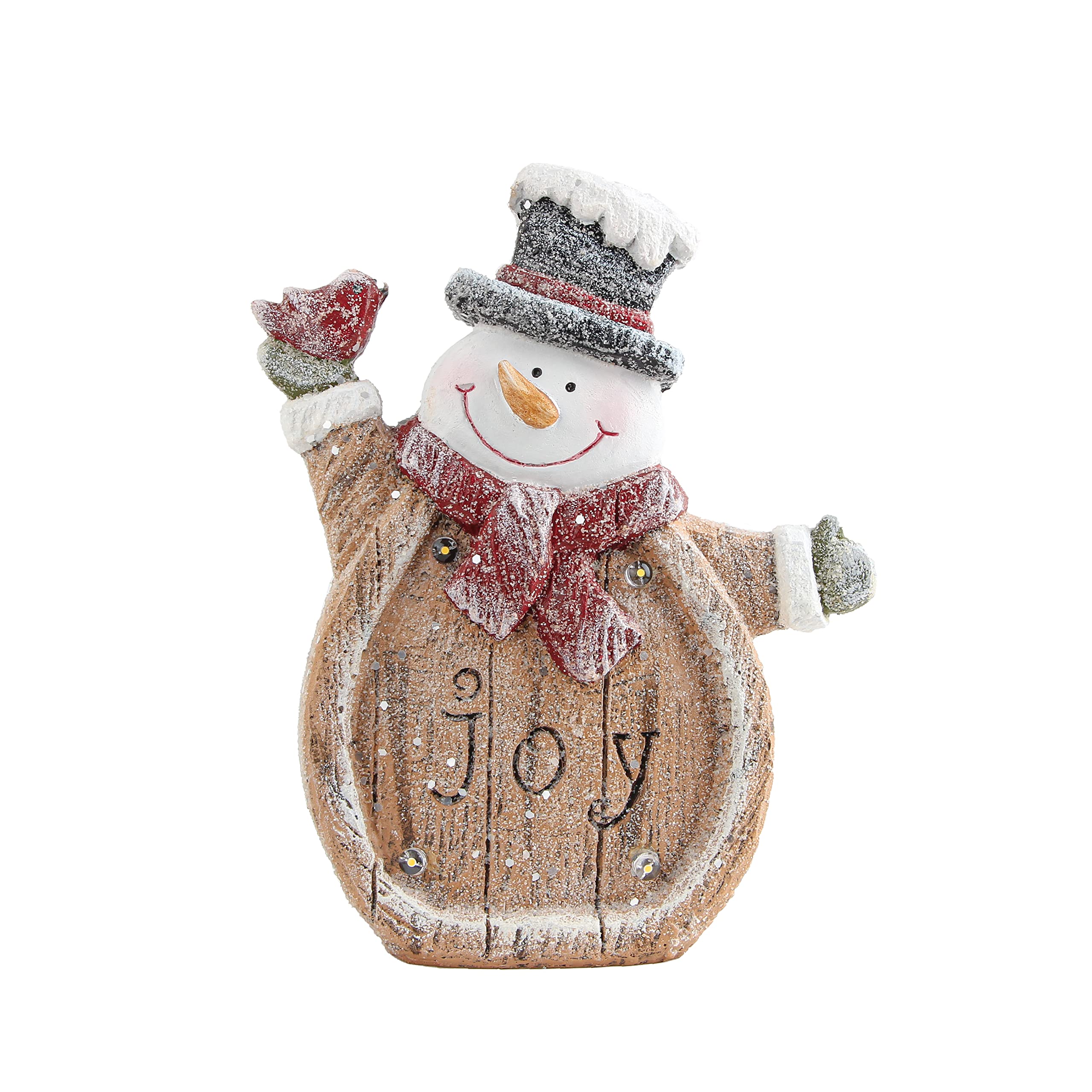 Snowman Christmas Indoor Decorations Snowman Figurine with LED Lights for Winter Holiday Decorations, Christmas Decor Frosty For Shelf Table Fireplace Mantle, Home Decor Accents Xmas Gift for Women