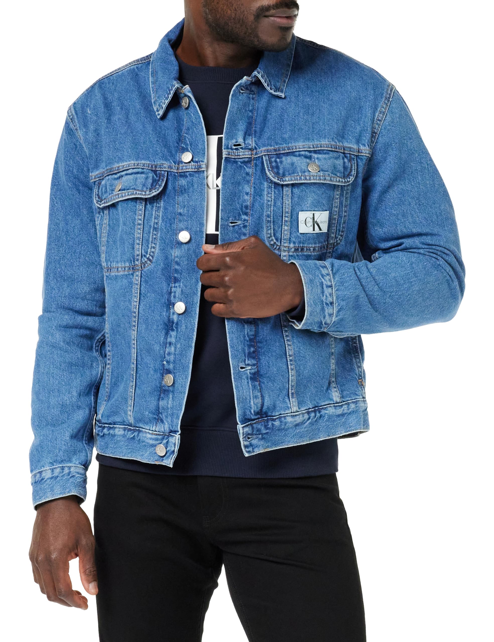 Calvin Klein Men's Denim (Denim Jeans Regular 90'S Denim, Jacket Denim, Jackets Denim, Large