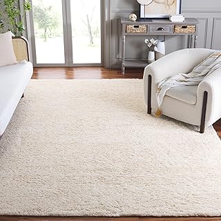 SAFAVIEH Berber Shag Collection Area Rug - 9' x 12', Ivory & Beige, 1.2-...