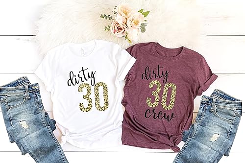 Miniatura 2 de Birthday Shirt for Women, 30th Birthday Party Shirts for Woman, Dirty 30 Matching Birthday Shirts, Birthday Squad, 30th Birthday Gift, Thirty