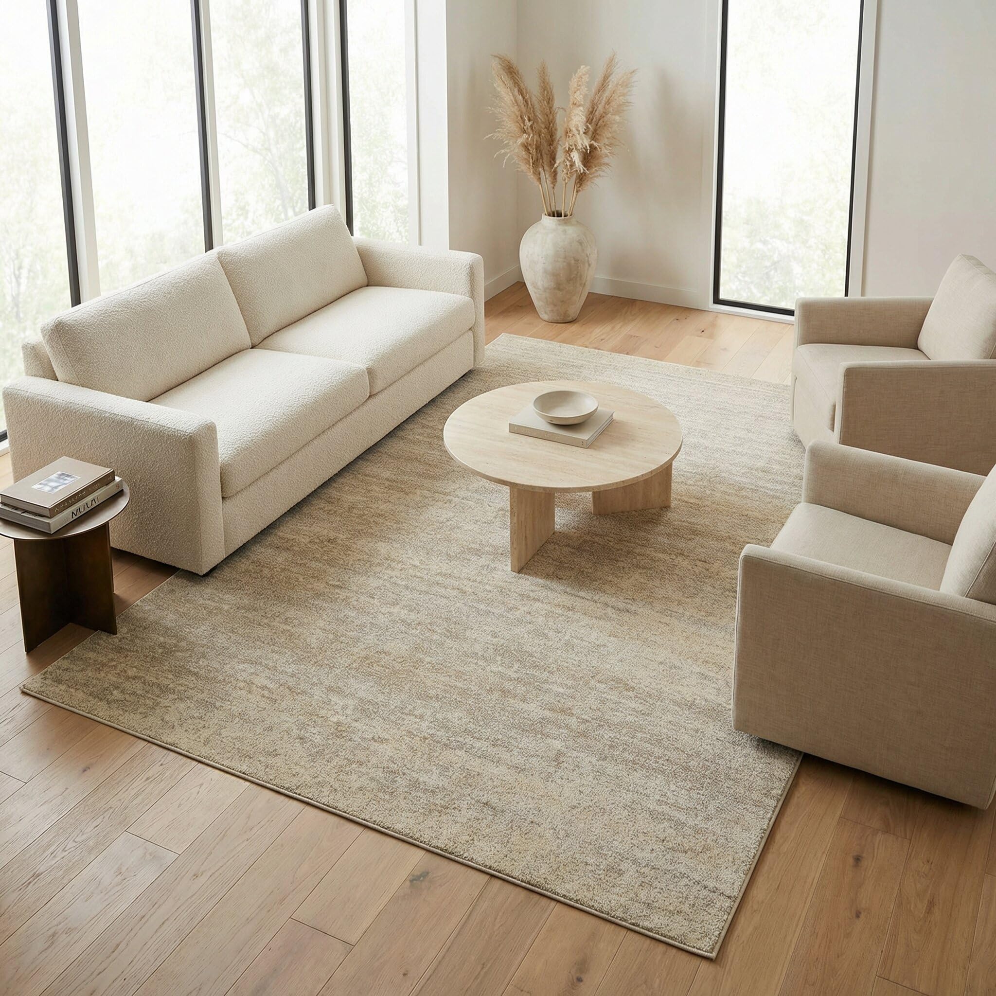 Unique Loom Del Mar Collection Area Rug - Lucille (9'x 12' Rectangle, Bone Beige)