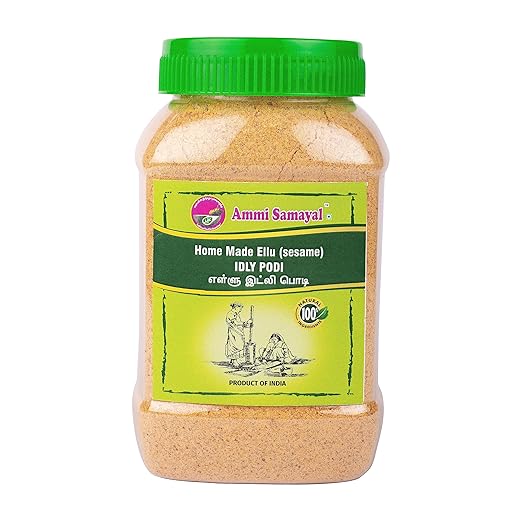 Ammi Samayal Sesame (Ellu) Idly Podi | Premium & Organic Idly/Dosa Chutney Powder | Homemade Andhra Gunpowder(Til/Gingelly) | Authentic South Indian Traditional Flavor | Pack Of 1 | 200 Gram