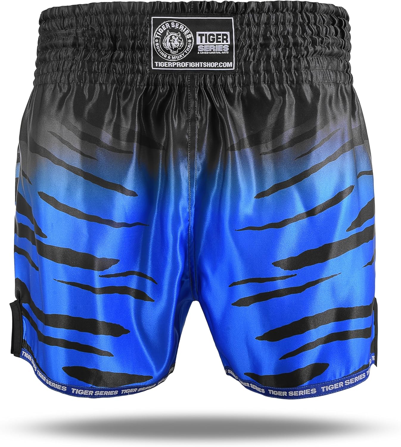 Muay Thai Boxing Shorts for Kick Boxing and Training, Combat Sports - Orange/Black, Blue/Black