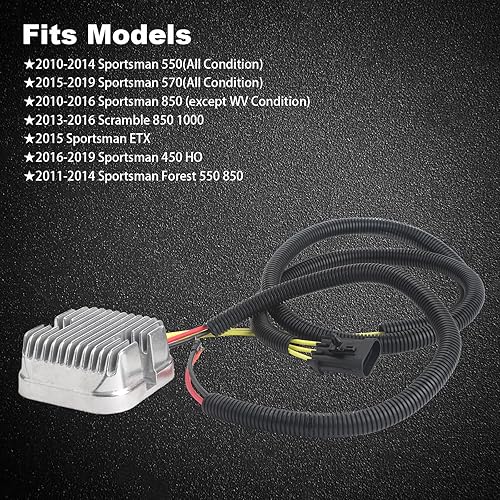 Miniatura 4 de Regulador de Voltaje Rectificador Para Polaris 2010-2019 Sportsman 450/550/ 570/850, Scramble 850 1000, ETX, Reemplazar No. 4014543 4015214 4015230