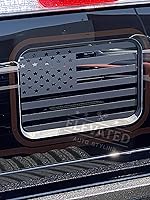Vista 1 de Calcomanía de bandera estadounidense para ventana central trasera compatible con Ford Ranger 2019-2023 (negro mate)