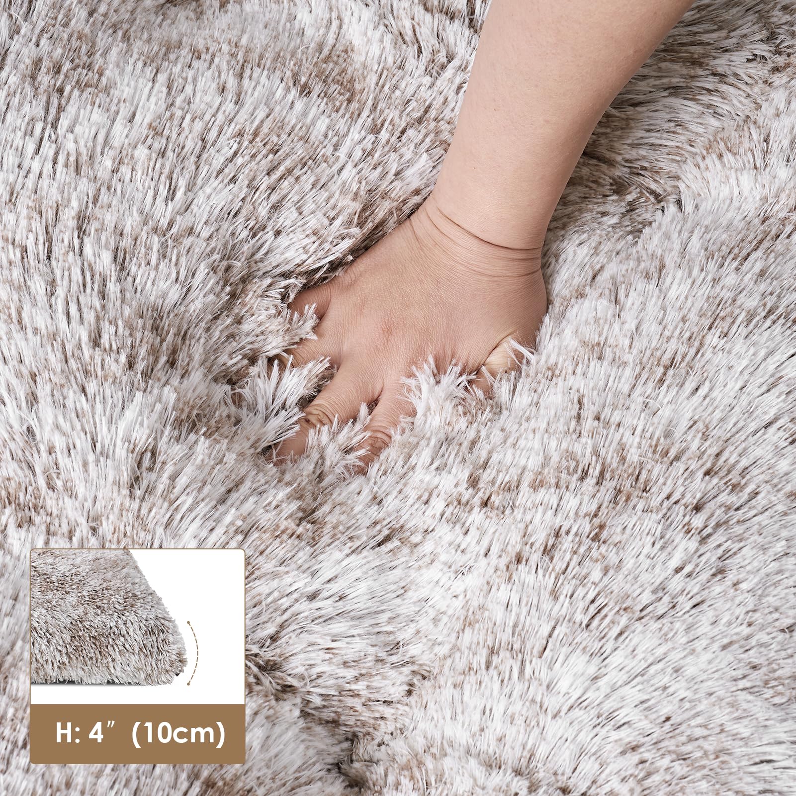 EHEYCIGA Fluffy Dog Crate Bed Medium, Calming Anti Anxiety Pet Bed Washable, Dog Mat Mattress for Crate with Anti-Slip Bottom - Image 3