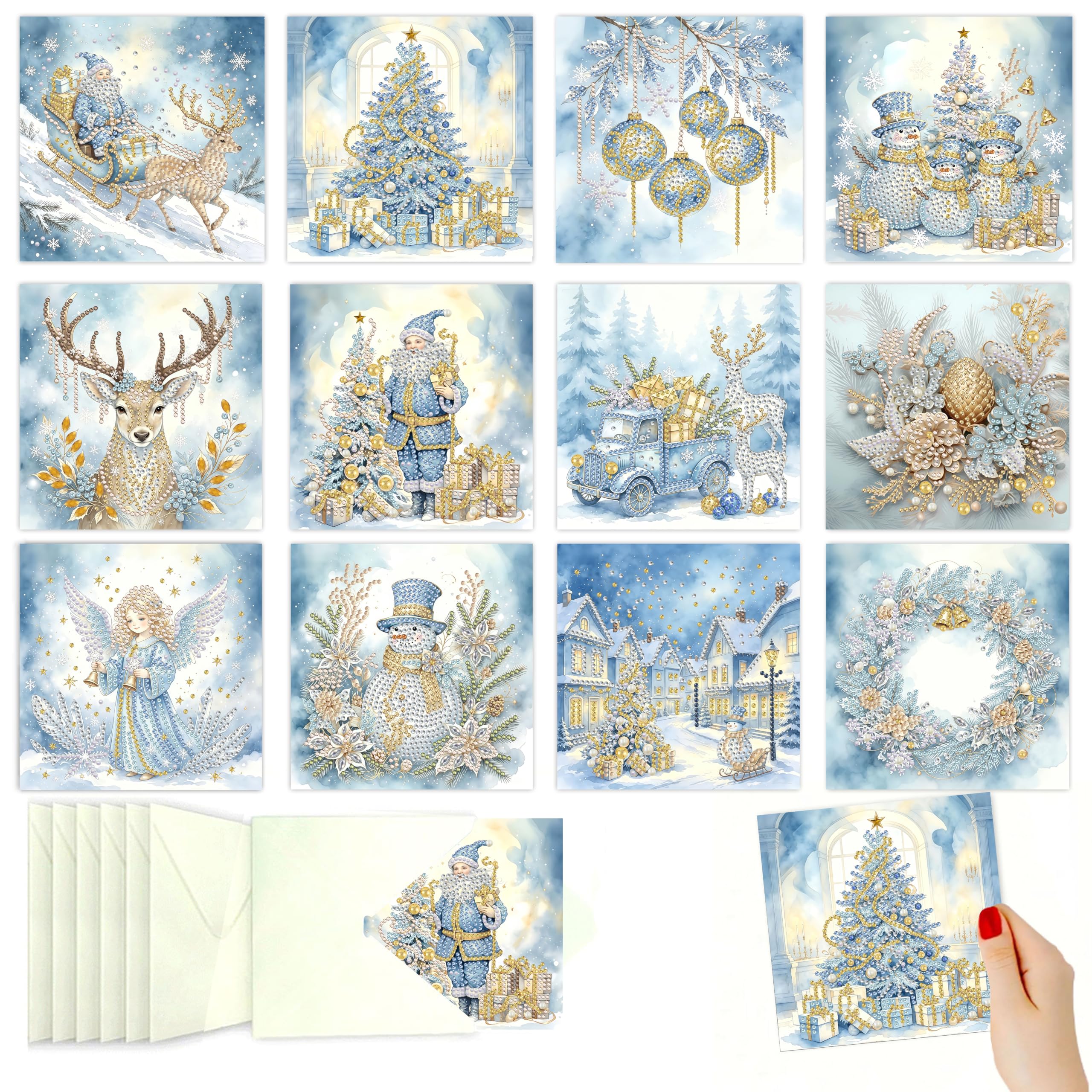 Diamond Art Christmas Cards - DIY Holiday Craft Kits -10