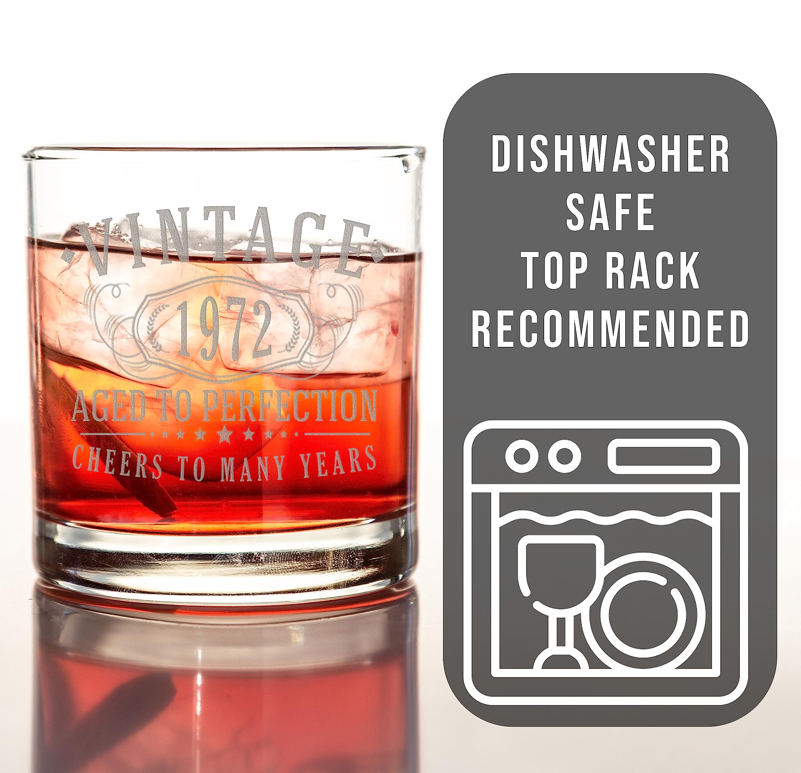 Snapklik Vintage 1972 Etched 11oz Whiskey Glass 53rd Birthday snapklik-vintage-1972-etched-11oz-whiskey-glass-53rd-birthday