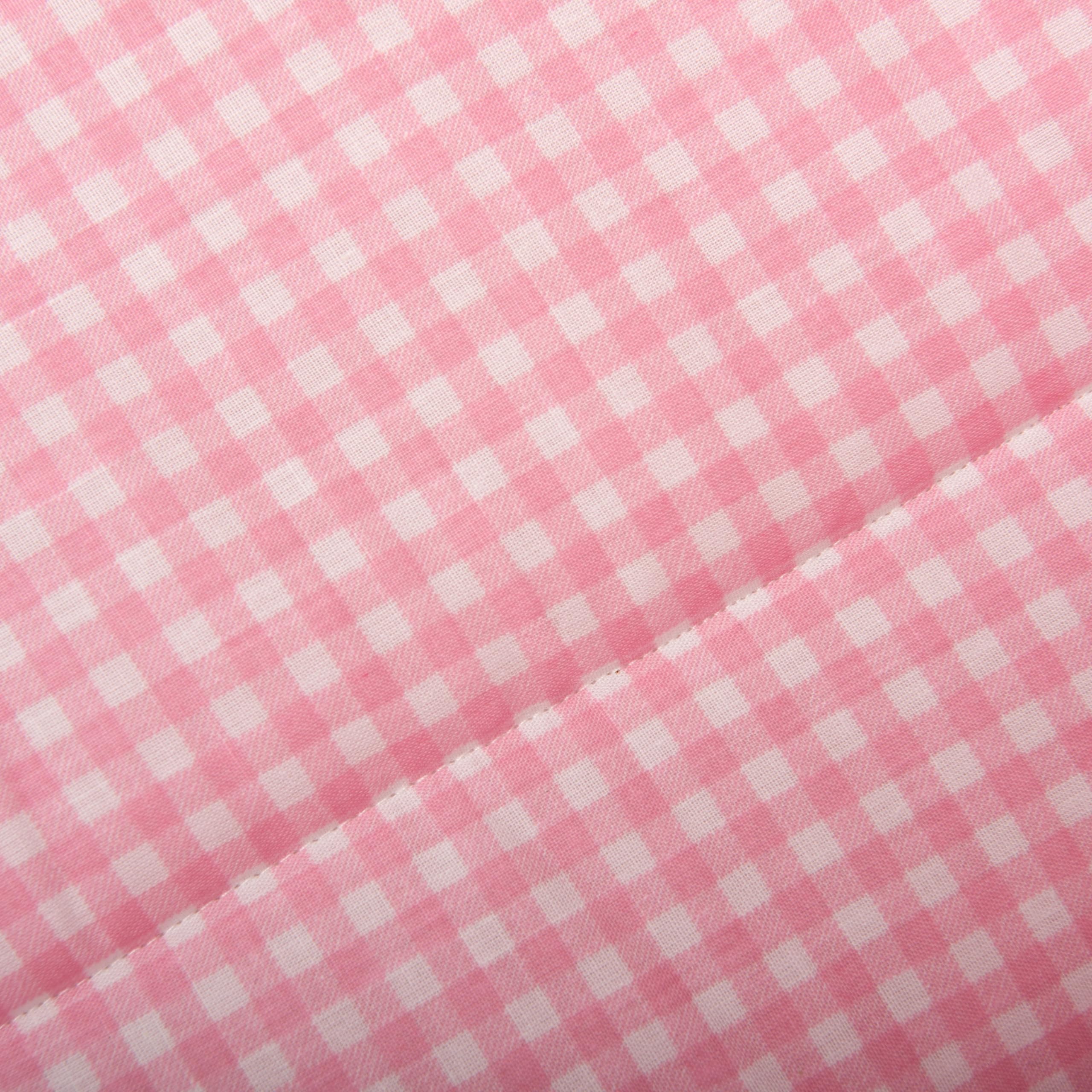 Edredón Cuna Vichy Rosa - Maxi Cuna de 70 x 140 cm - 100% Algodón - 300 gr./m2 - Estampado Cuadrado de Vichy - Fabricado en Portugal