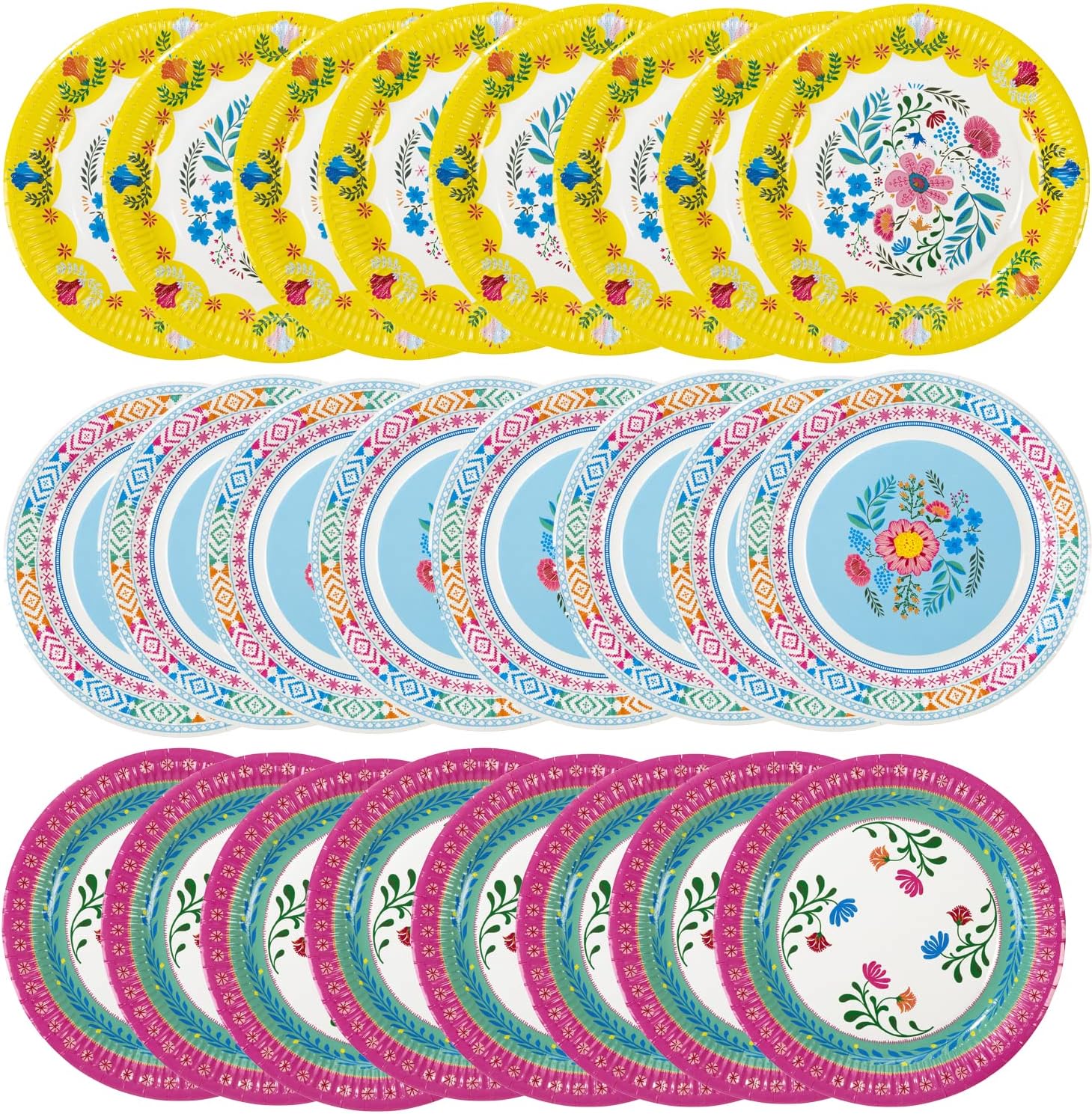 Talking Tables Colorful Floral Paper Plates Disposable