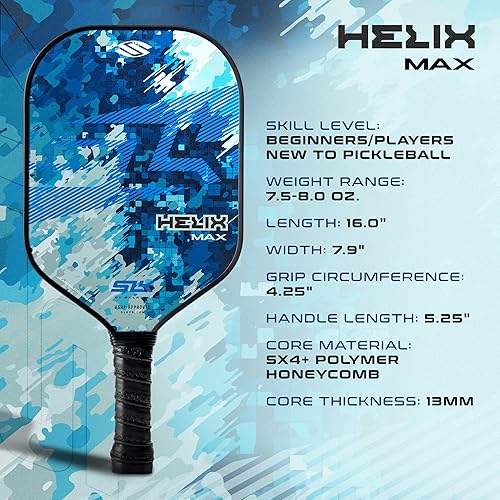 Miniatura 8 de Selkirk Sport SLK Helix Pro Paleta de Pickleball  Paletas de Pickleball de Fibra de Carbono Termoformada con Cara Híbrida de Fibra de Carbono y