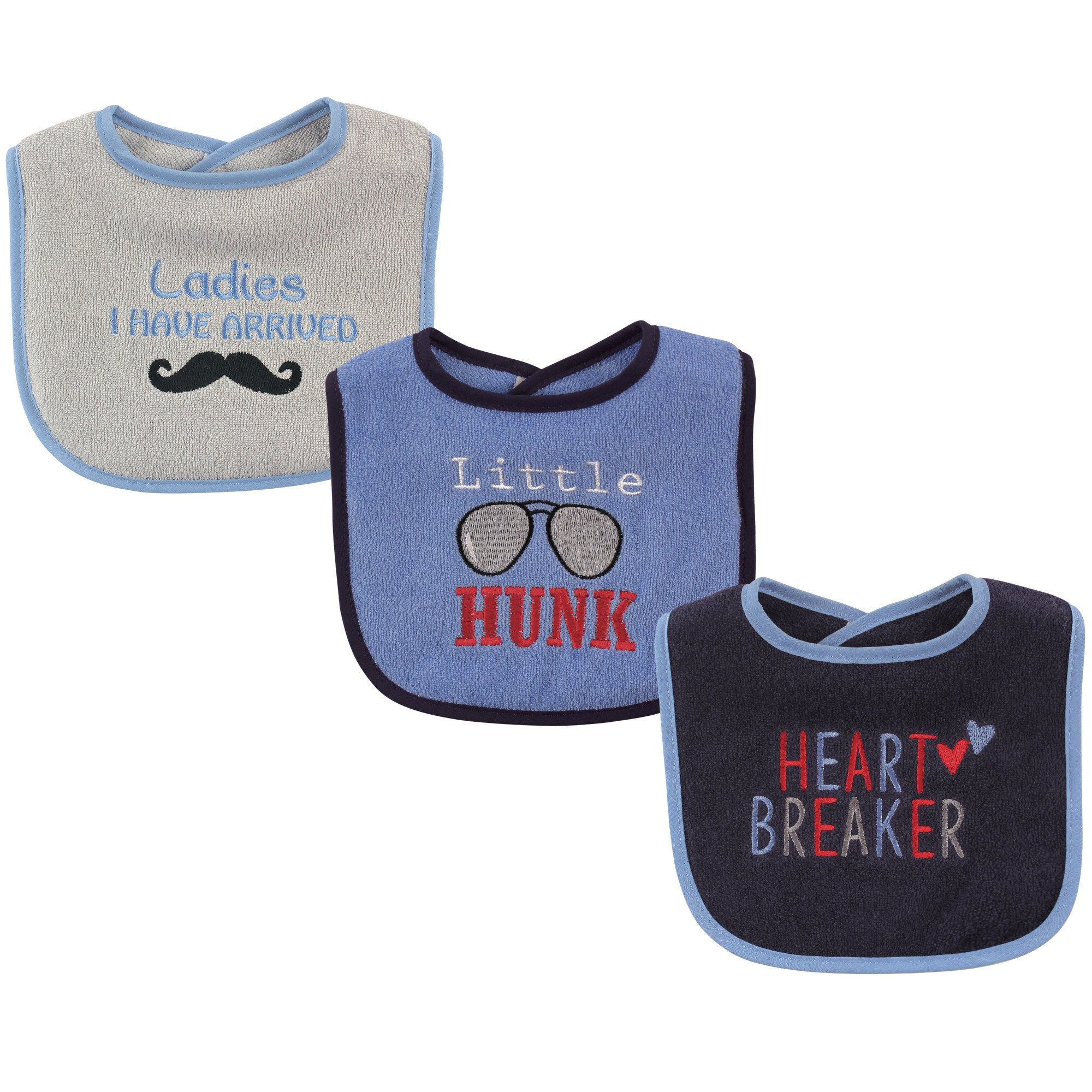 Luvable Friends Unisex Baby Cotton Terry Drooler Bibs with Fiber Filling