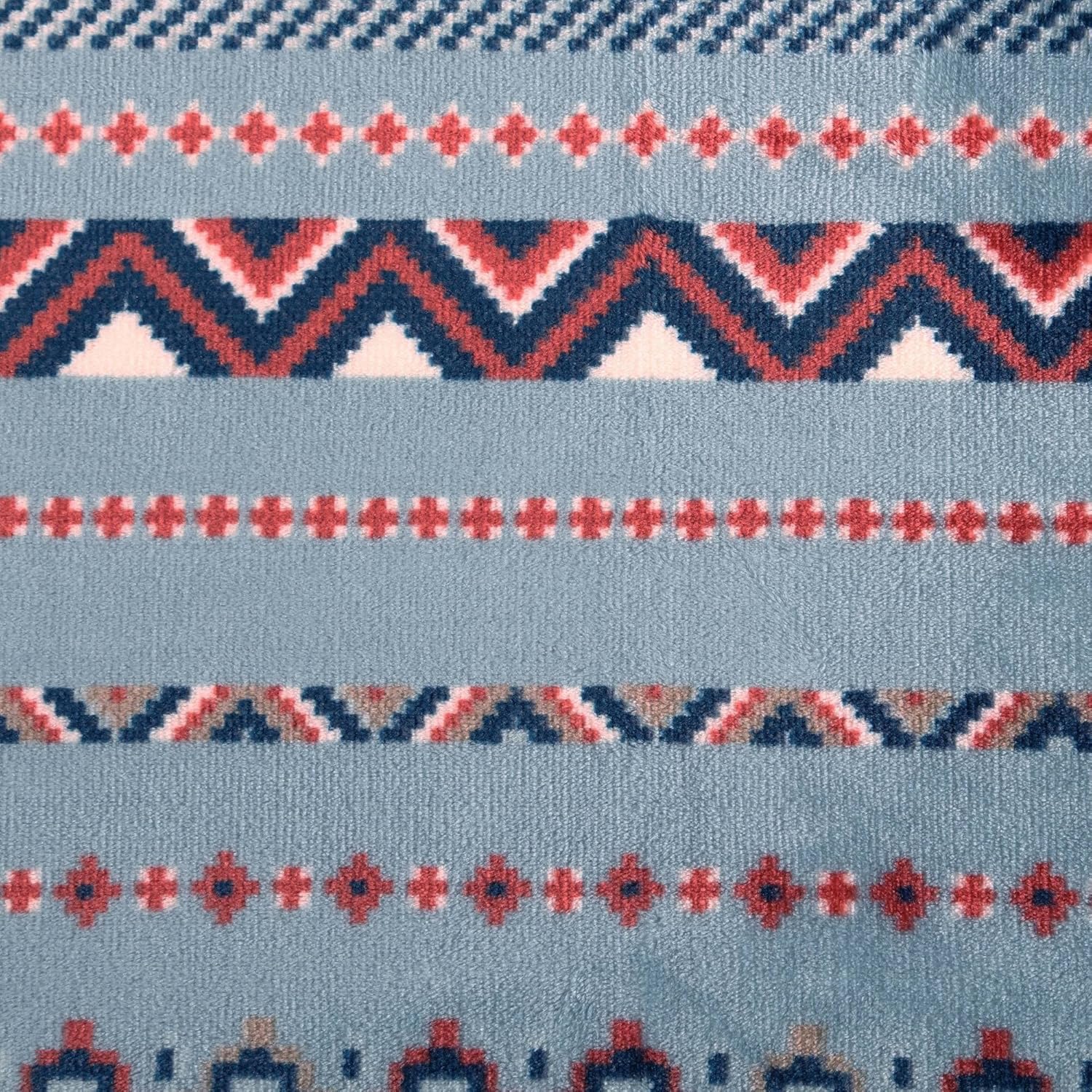 Wrangler - Blanket, Super Soft Plush Bedding, Yellowstone Inspired Throw Blanket for Couch or Bed (Diamond Trail Light Blue, 50" x 70") - Image 5