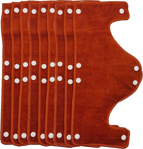 Banda para el sudor de gran color naranja, reutilizable, lavable, forro de algodón de rizo a presión, 9 unidades por paquete