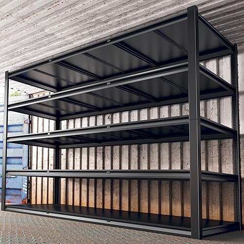 Miniatura 8 de REIBII Estantería de garaje de 60 pulgadas de ancho, estantes de almacenamiento de 3000 libras, estantería de 5 niveles, estantes de almacenamiento