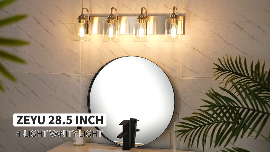 Y♥ zeyu 28.5 Inch Bathroom Wall Light Over Mirror, 4-Light