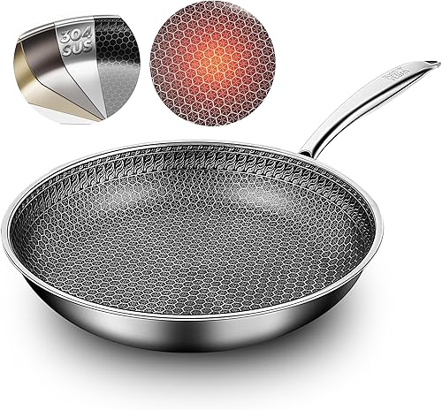 Miniatura 7 de Sartenes antiadherentes de 10 pulgadas11 pulgadas, sartén antiadherente con base compatible con inducción, duradera y fácil de limpiar para estufa