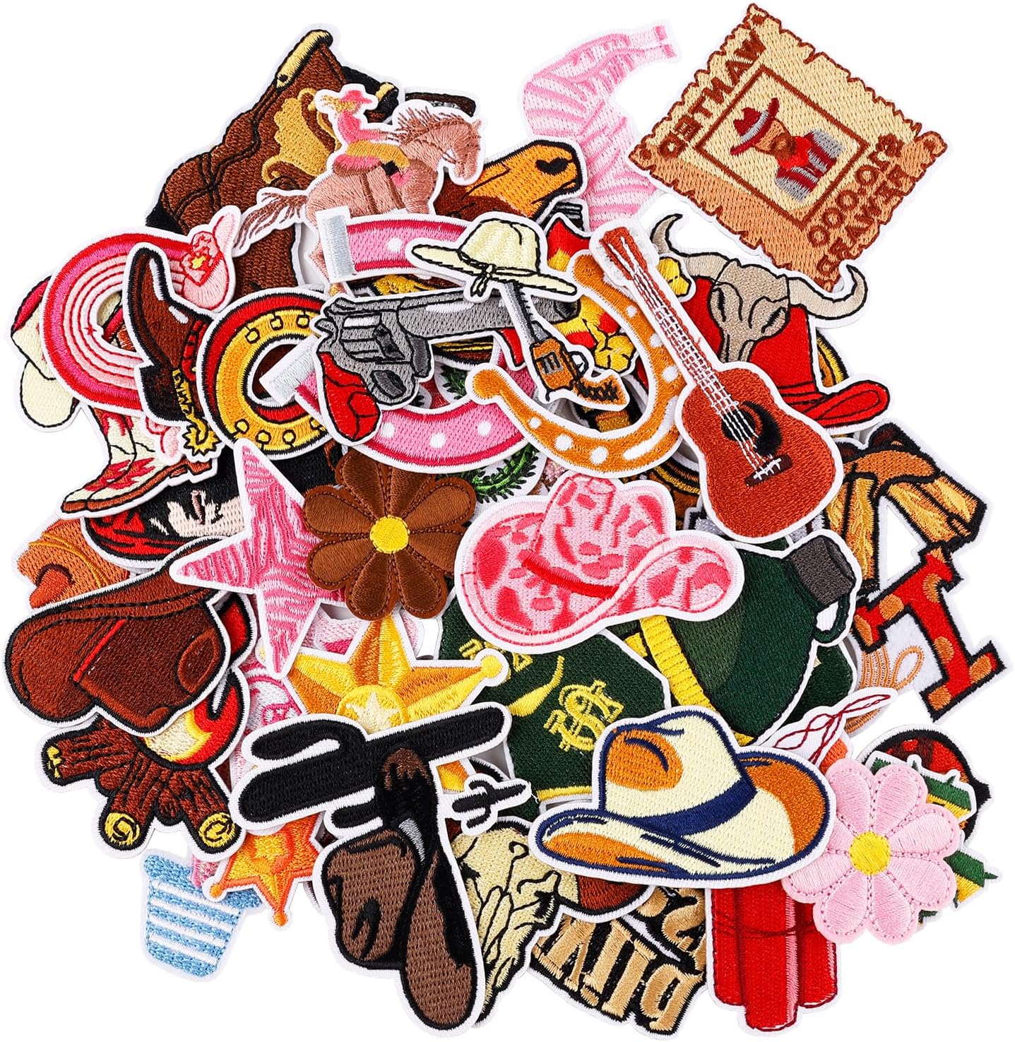 45pcs Cowboy Iron on Patches, Applique Patches Vintage