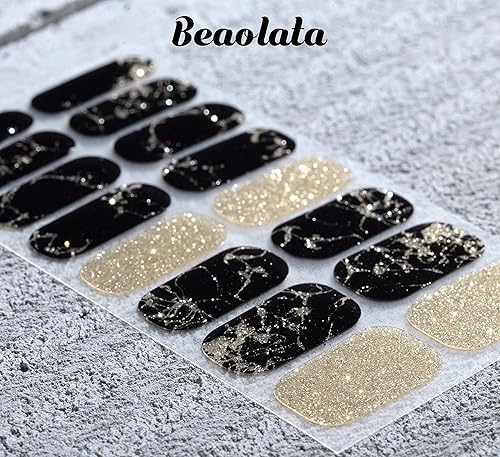 Miniatura 2 de Beaolata Tiras de esmalte de uñas, 32 envolturas de uñas, calcomanías de uñas, tiras de uñas de gel, fáciles de aplicar y quitar, de larga duración,