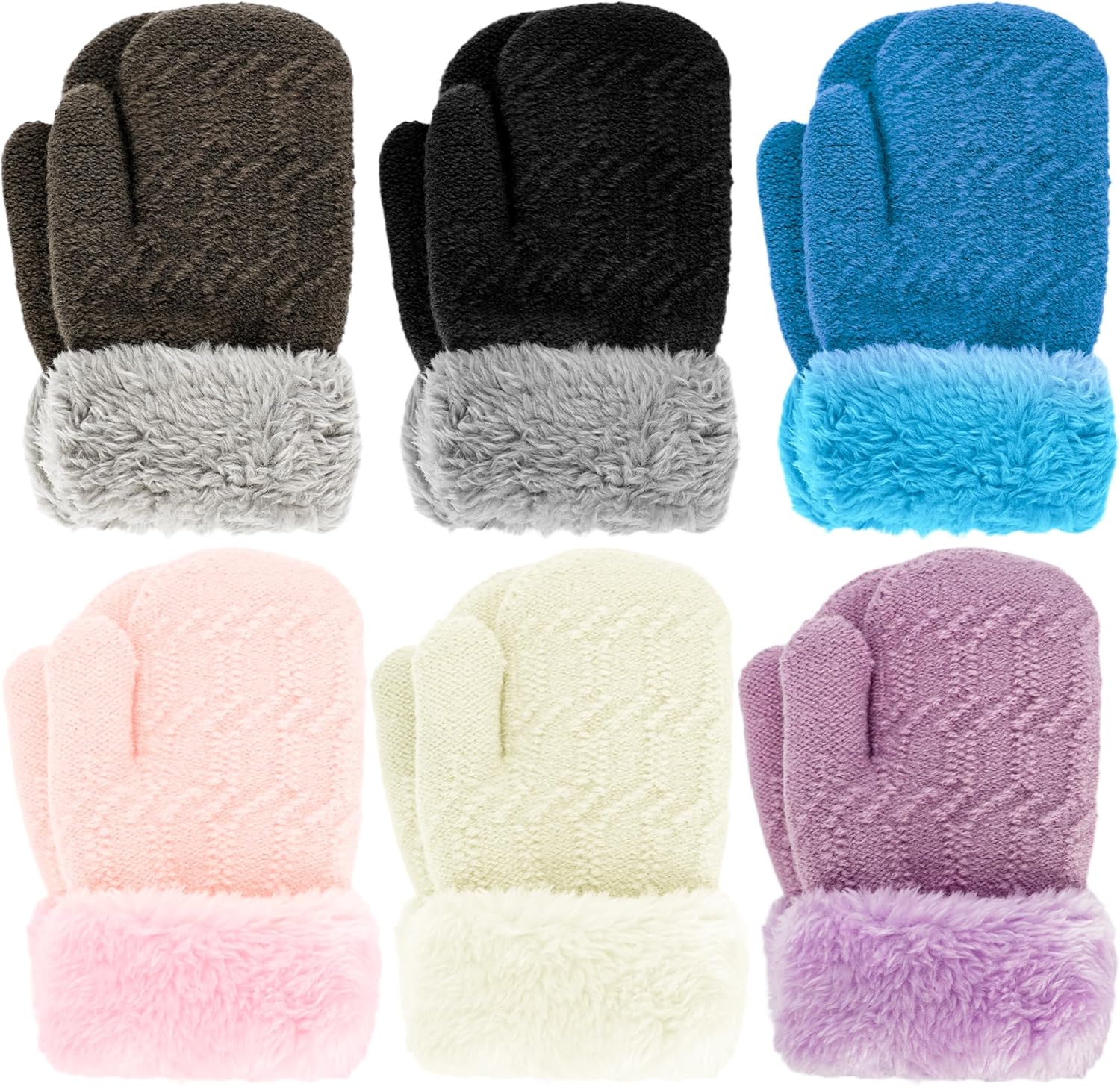 6 Pairs Toddler Mittens Baby Winter Mittens Kids Warm Gloves Multicolor Thick Knitted Gloves for Infant Boys Girls Cold Weather Warmth 6 Pairs Toddler Mittens Baby Winter Mittens Kids Warm Gloves Multicolor Thick Knitted Gloves for Infant Boys Girls Cold Weather Warmth