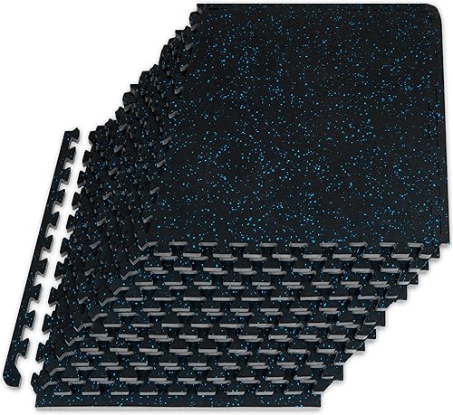 Miniatura 7 de ProsourceFit Rubber Top Exercise Puzzle Mat ½-inch or ¾-inch, EVA Foam Interlocking Tiles for Home Gym Protective Flooring for Equipment and Gris