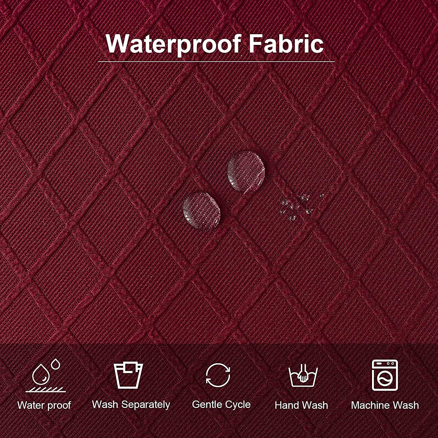 SHENGYIJING Stretch Diamond lattice Chair Seat Covers, Waterproof Chair Cushion Slipcovers with Buckle - Image 4