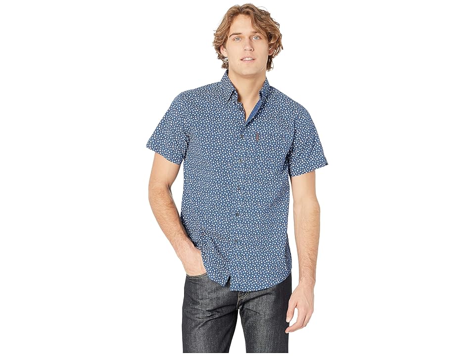 

Ben Sherman Ditsy Floral Print Short Sleeve Shirt (Navy Blazer) Men's Short Sleeve Button Up