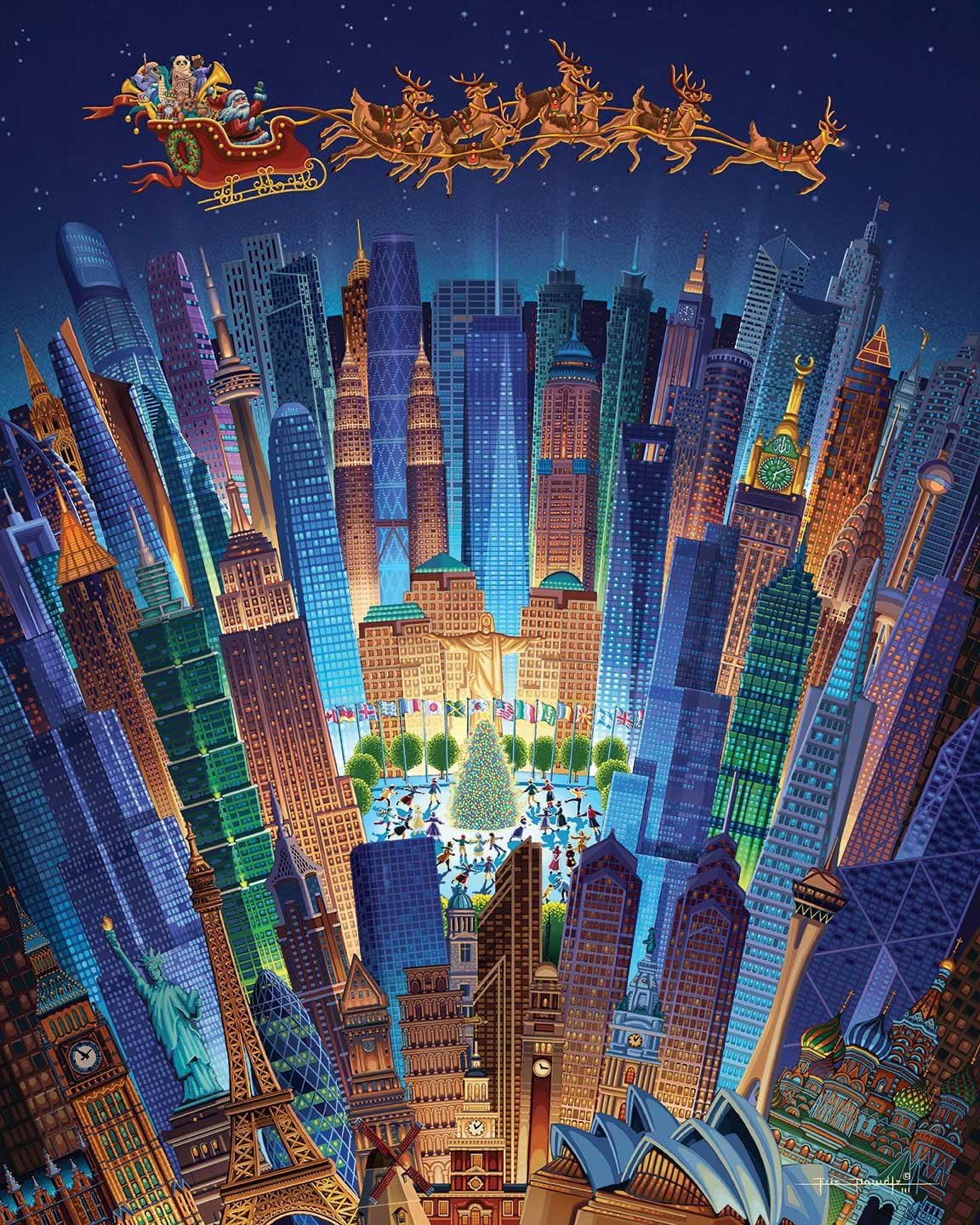 Dowdle Christmas Around The World Jigsaw Puzzle 1000 Pieces