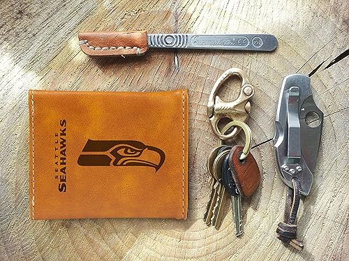 Miniatura 2 de Rico Industries Billeteras grabadas con láser de los Seattle Seahawks de, Marrón, Classic