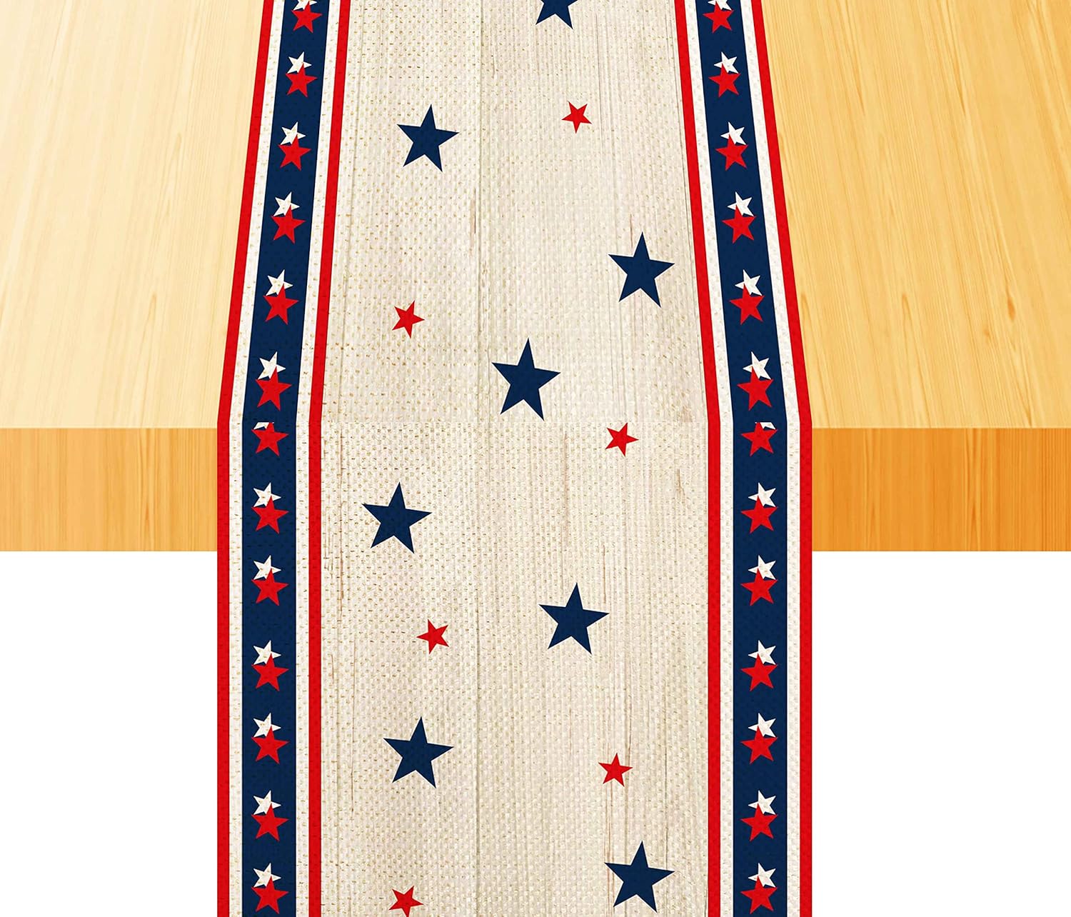 FLCHWY Independence Day Stars Patriotic Table Runner,4th of July Stripes Memorial