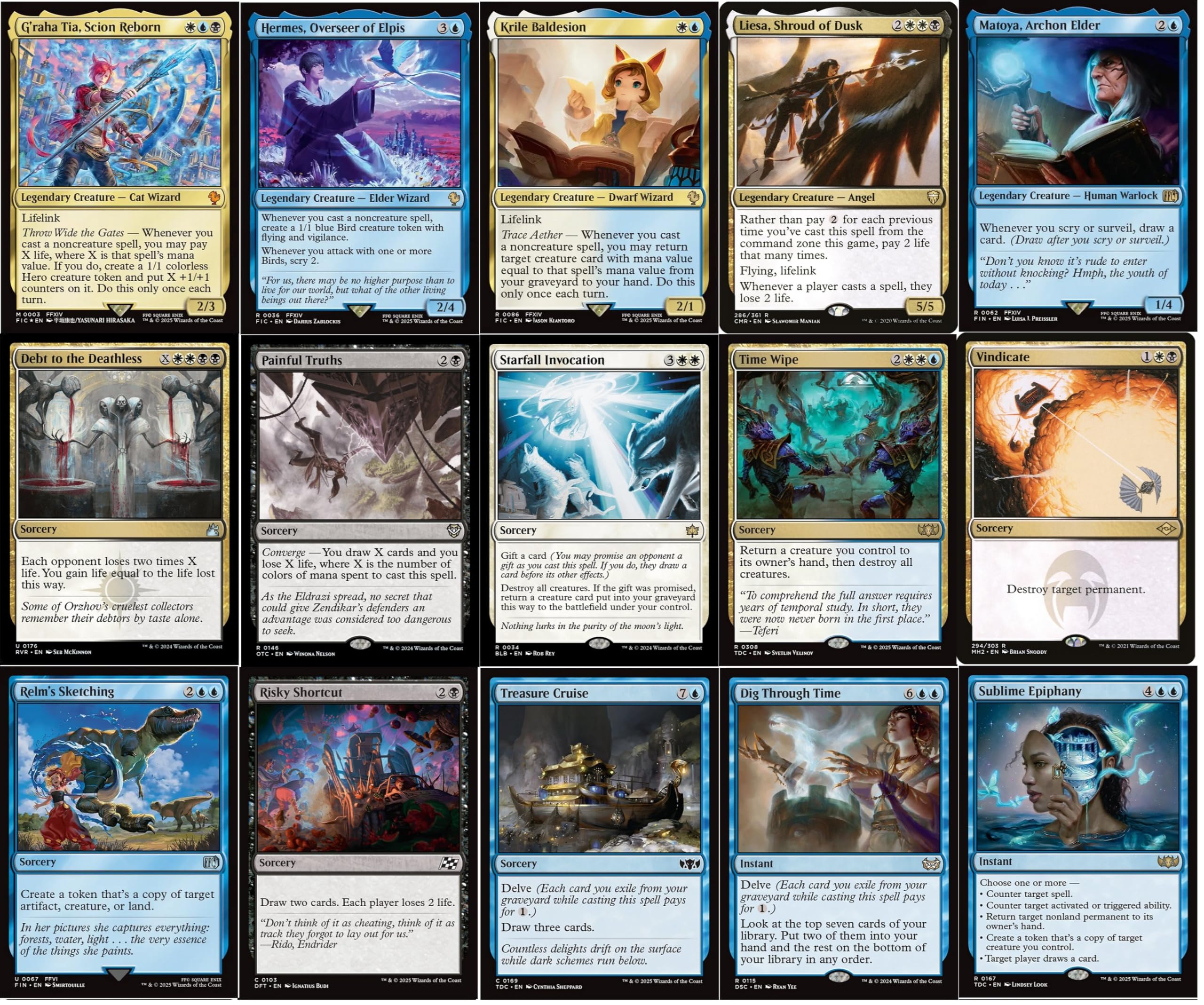 Amazon.com: Final Fantasy Magic The Gathering Commander Deck - Y'shtola  Drain - Esper Blue Black White - EDH cEDH - 100 Card - Custom MTG Deck