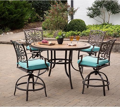 Miniatura 2 de Hanover Monaco - Silla mecedora, marco de aluminio, cómodo material de eslinga, resistente al óxido, 1 unidad, color marrón