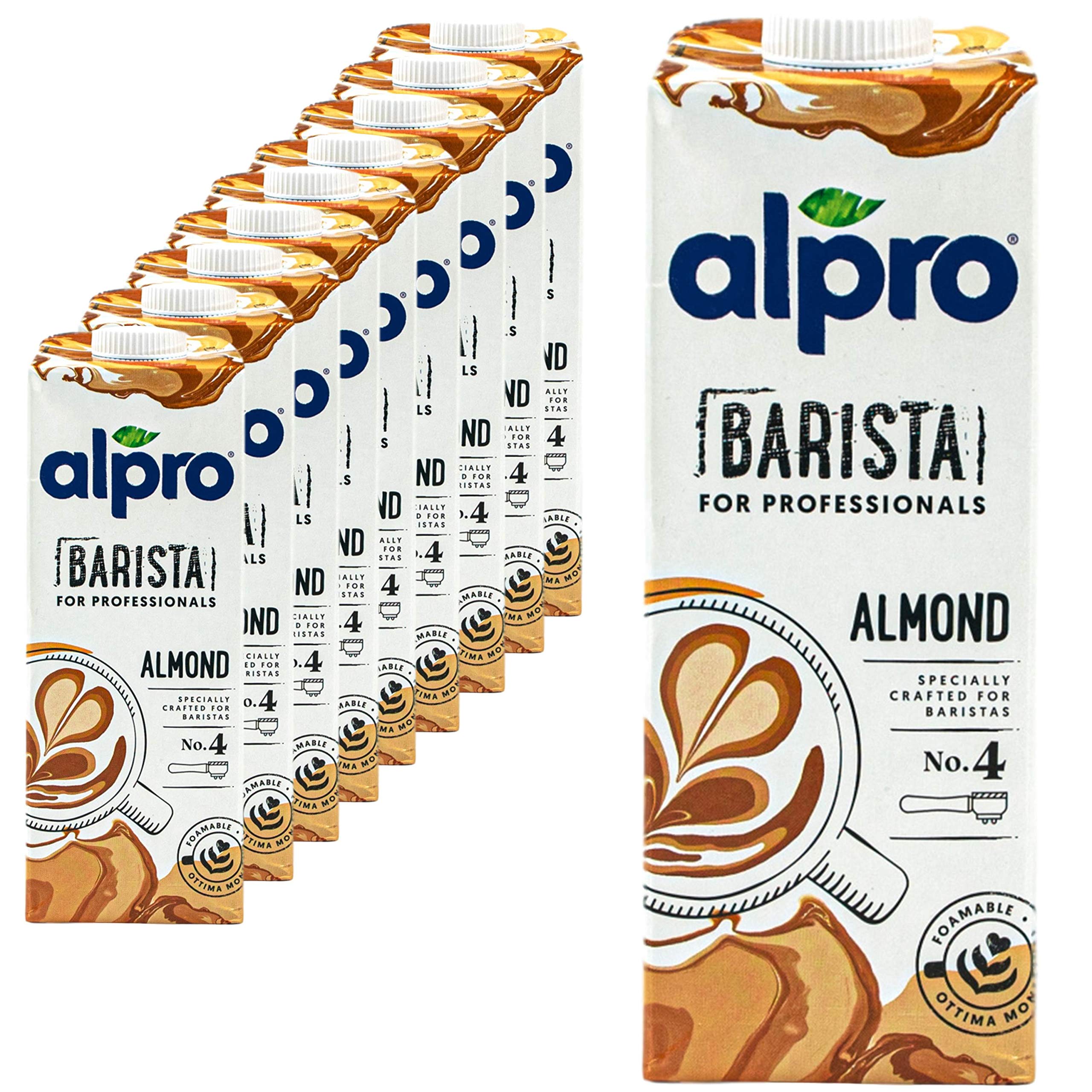Alpro - 10er Pack Mandel Drink "Almond for Professionals" Barista 1 Liter - Mandeldrink zum Aufschäumen für Kaffee, Shakes und Smoothies