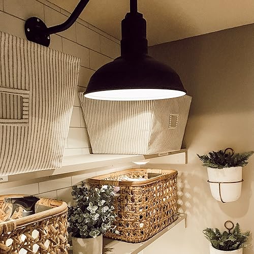 Miniatura 7 de Steel Lighting Co. Westchester - Luz de granero | Del atardecer al amanecer | Montada en la pared al aire libre | Cúpula de 12 pulgadas | Cuello de