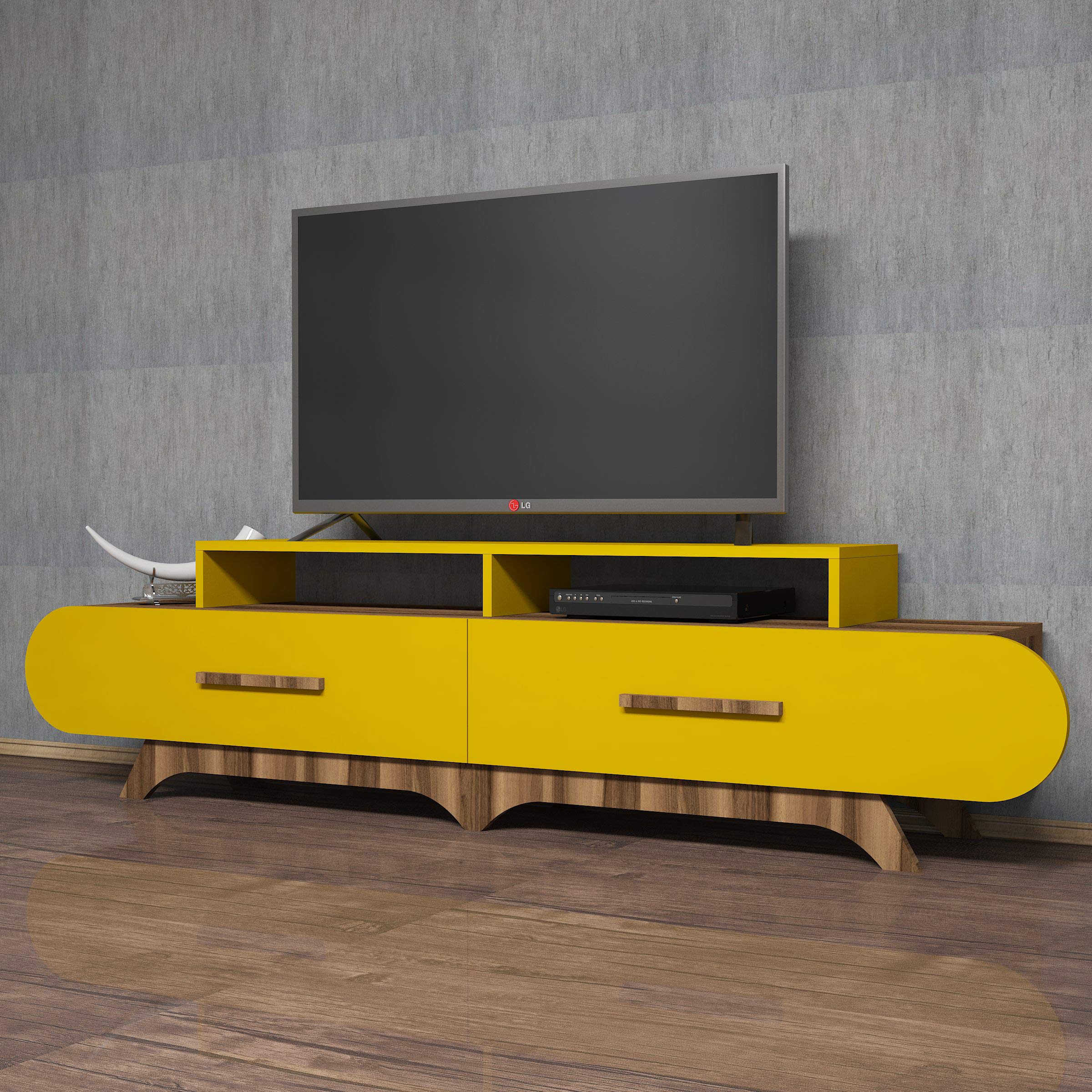 Variant Flora TV Ünitesi (Ceviz/Sarı)