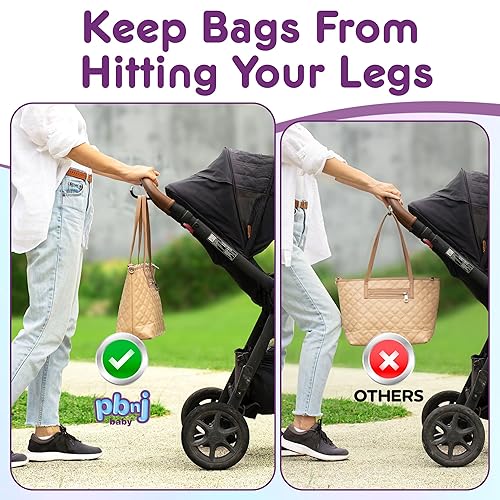 Vista 2 de Ganchos para colgar bolsas de pañales Clip para cochecito de mamá y organizador de accesorios de cochecito Clips de mosquetón grandes para mamá