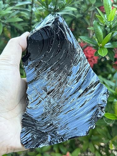 Miniatura 3 de Piedras en bruto de obsidiana negra extragrande, obsidiana negra natural de 3-10 pulgadas, cristales de obsidiana negra cruda (1-2 libras)