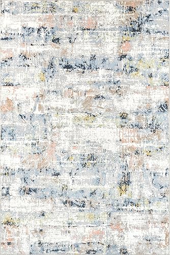 Miniatura 9 de nuLOOM Aaliyah - Alfombra abstracta informal lavable a máquina, 3 x 5 pies, azul