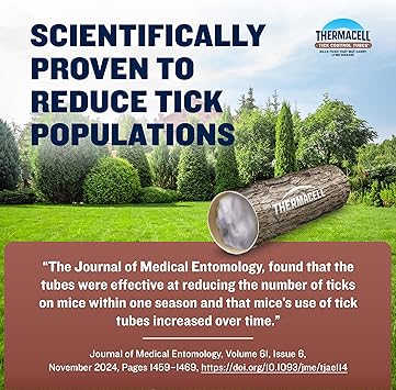 Thermacell Tick Control Tubes; 12 Per Box; No Spray, Easy-to-Use; Kills Ticks That May Carry Lyme Disease; Place in Backyard, Gardens or Wooded Areas Twice a Year; Won't Harm Kids, Pets or Environment